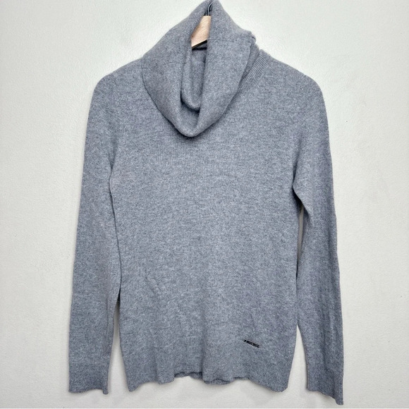Michael Michael Kors Womens Small Turtle Neck Cashmere Grey Sweater - Picture 3 of 15